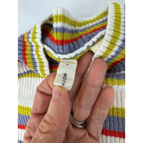 Anthropologie Moth Linen / Rayon Blend Knit Mock Turtleneck Tank Sweater - Small - Picture 6 of 7